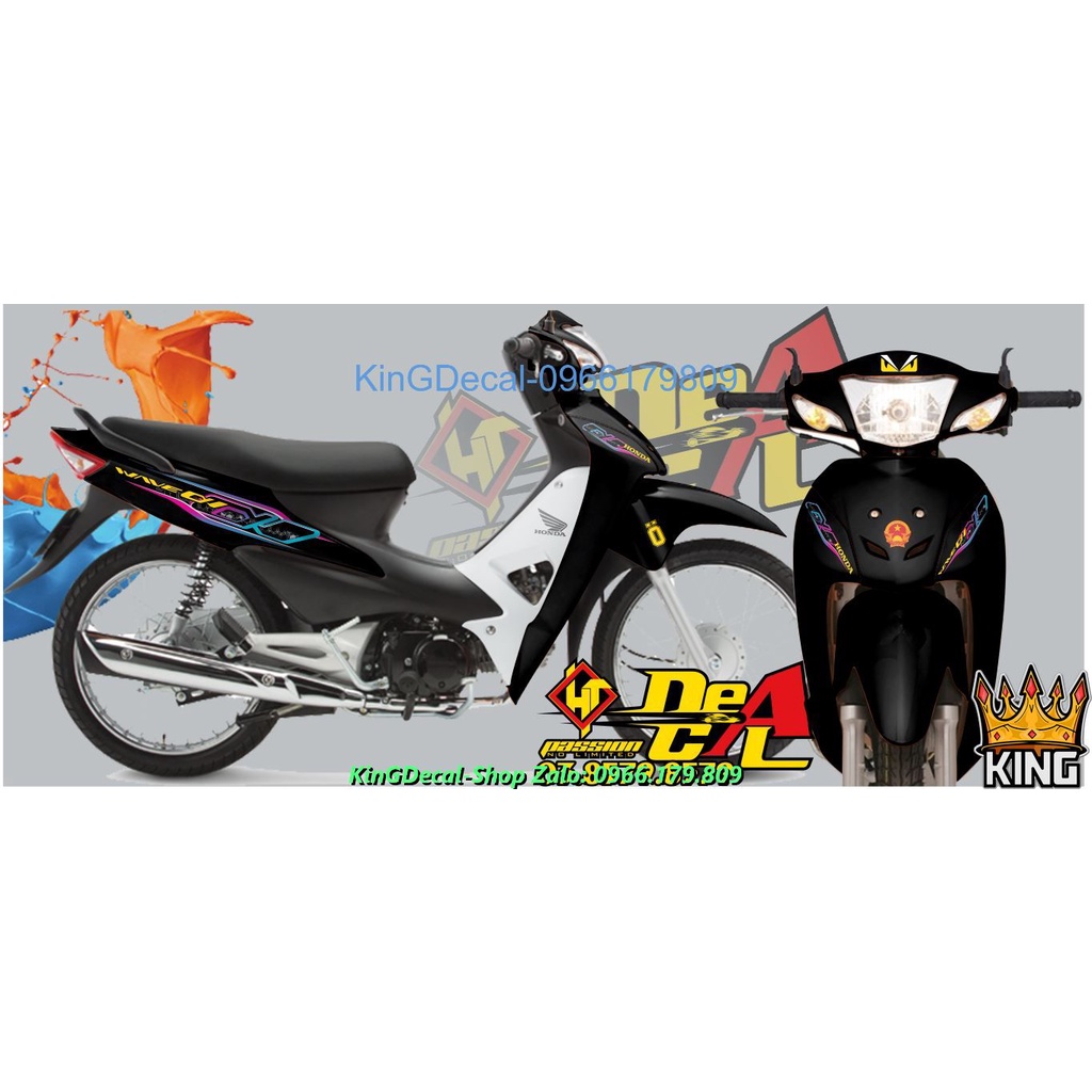 Tem Rời Wave  50cc,100cc 1 Mặt Đủ Màu nền Đen,Trắng - Ảnh Thật #Temxemay #Decal #Wave50cc #Wave100