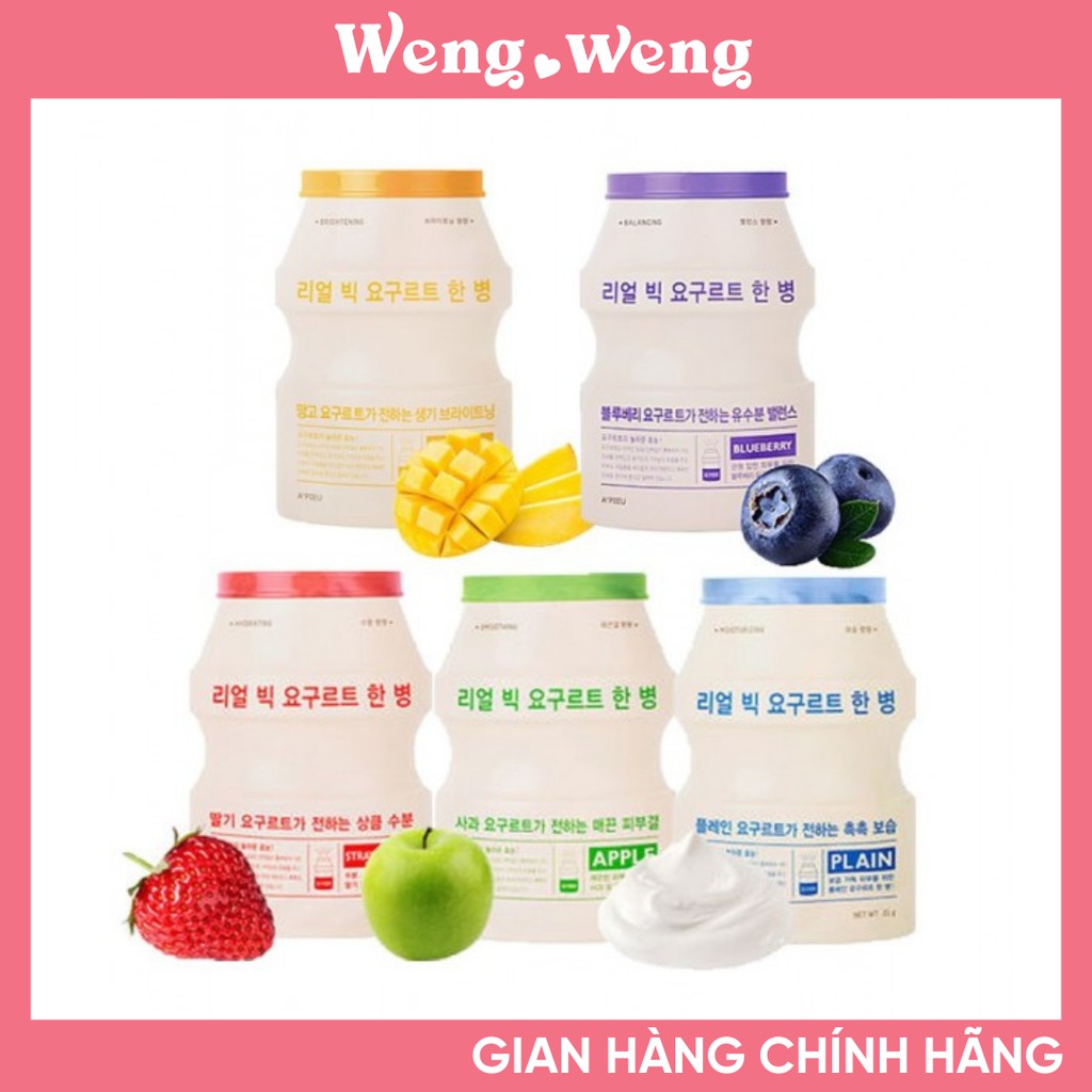 (On Sale) (Đủ Bill) Mặt Nạ Sữa Chua Apieu Real Big Yogurt One Bottle Mask