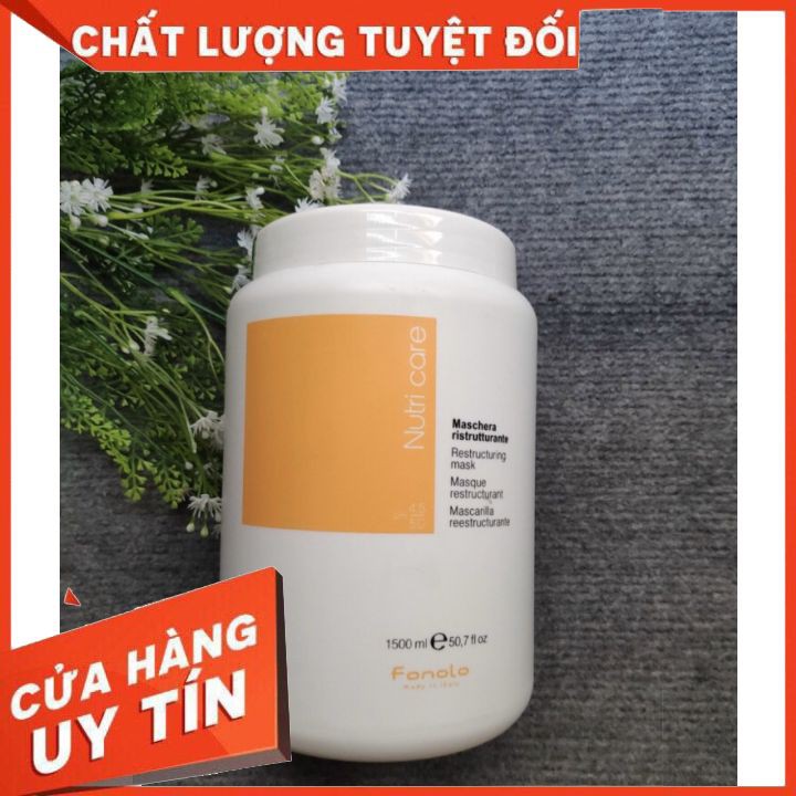 [HÀNG CHÍNH HÃNG] Hấp dầu (ủ tóc) Fanola- Nutricare 1500ml hàng chuẩn Italia, thơm mùi sữa bò.phục hồi hư tổn giúp tóc b