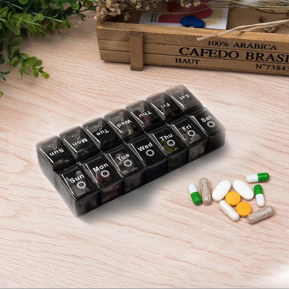 Hộp đựng thuốc 7 ngày bằng nhựa chống tràn 14g tiện dụng