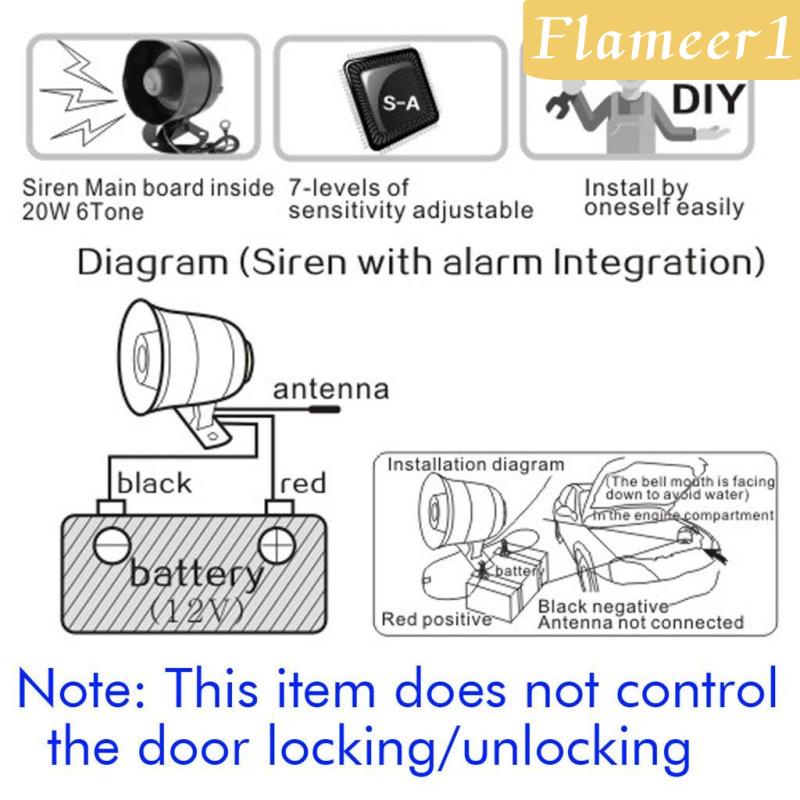 Chuông Báo Động Chống Trộm Thông Dụng Cho Xe Hơi Kèm 2 Remote Điều Khiển