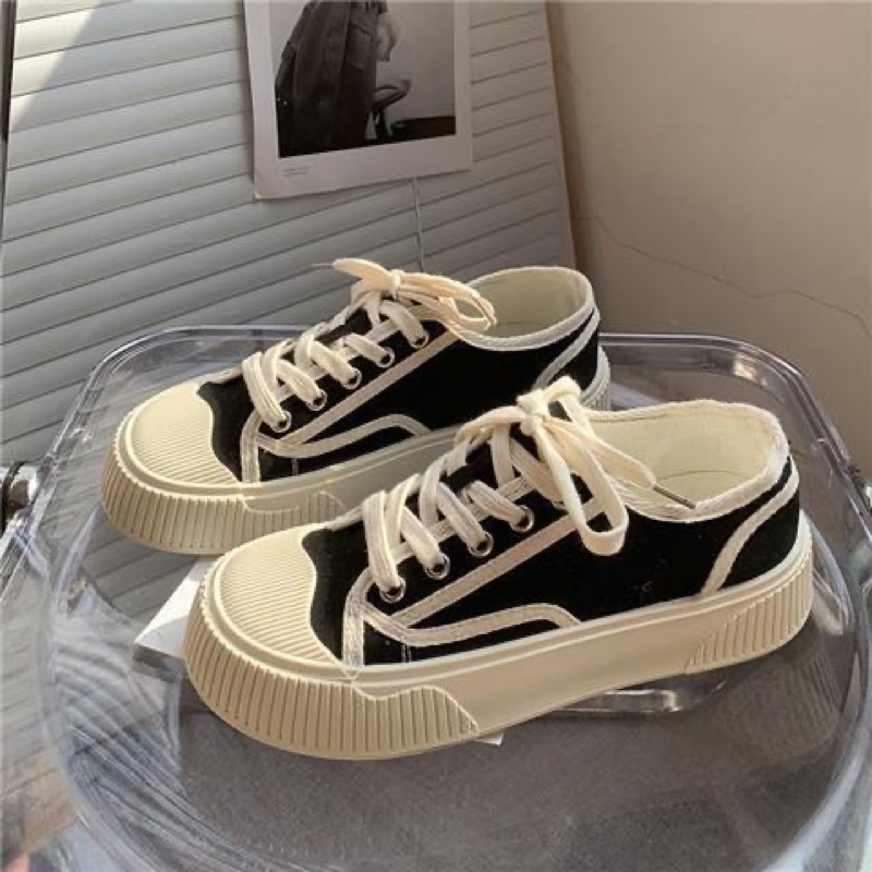 Giầy ba ta nữ 3 màu đen nâu xanh trẻ trung kiểu dáng thời trang Hàn Quốc êm chân Ulzzangshop520