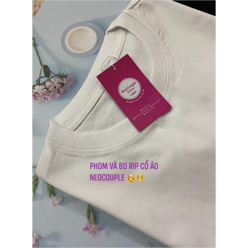 Áo Thun ĐÔI fom rông màu trắng , nam nữ in chibi chất cotton cao cấp