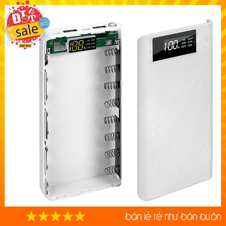 Box sạc dự phòng 8 cell,có màn hình hiển thị % pin điện áp và dòng