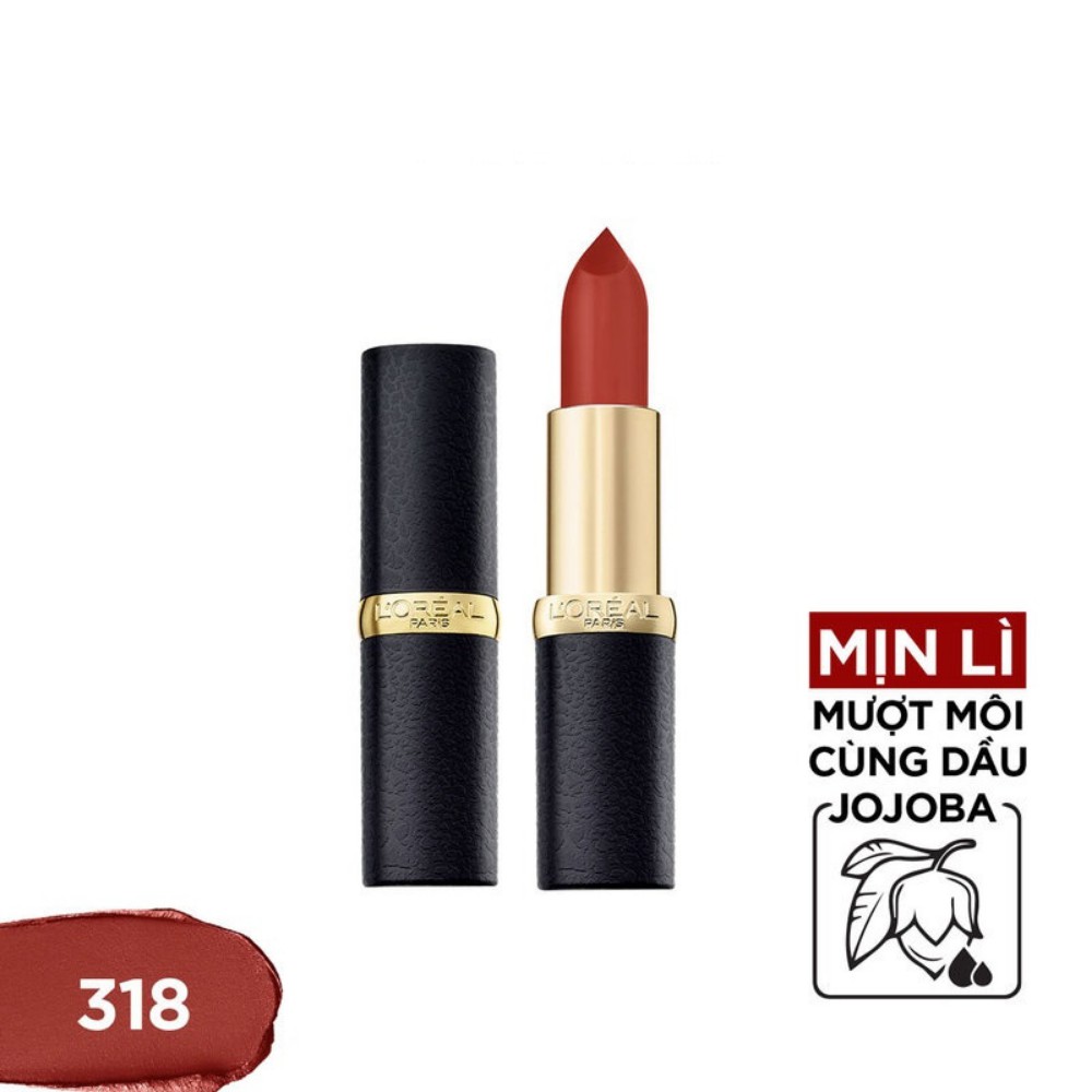 Son thỏi mịn lì L'oreal Color Riche Matte 318 FIERCE LIPS (HỒNG CAM ĐẤT) 3.7G