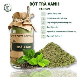 Bột mặt nạ trà xanh nguyên chất MỘC - ngăn ngừa mụn, giảm thâm, chống oxy hóa, tái tạo da chai 100/200ml handmade