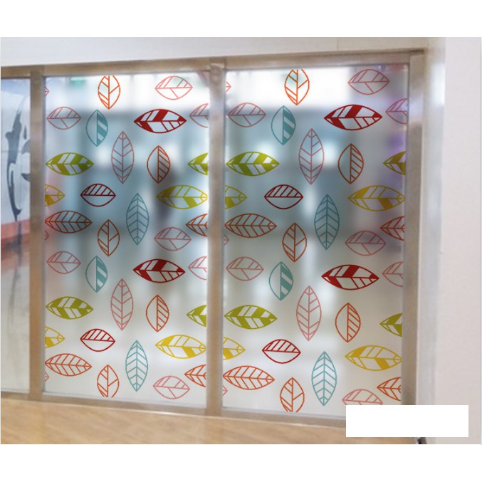 Decal Dán Kính Cao Cấp - Lá Viền Màu ( 60x116 )