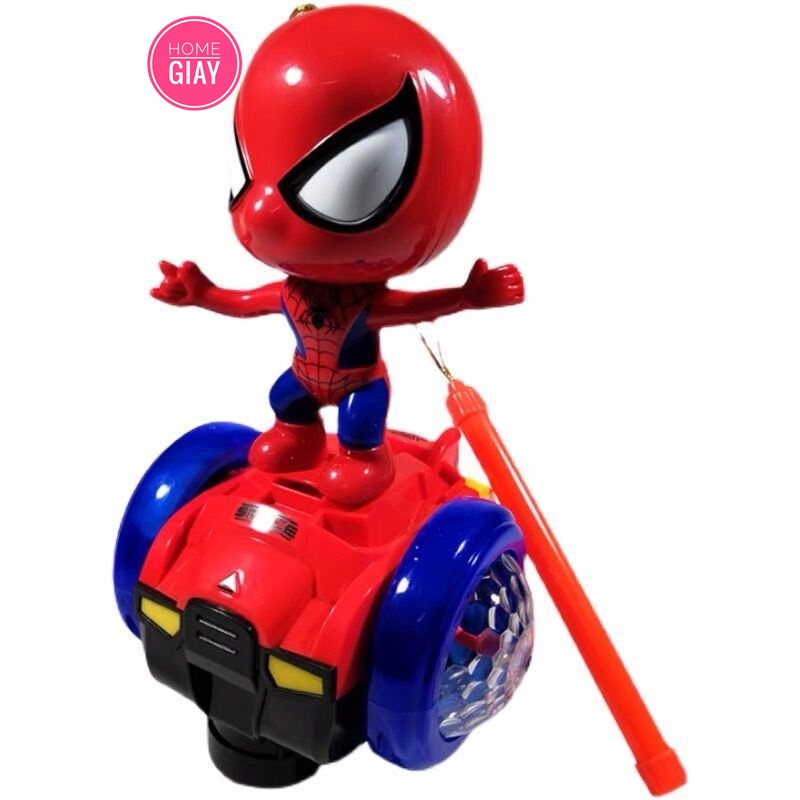 Đèn trung thu siêu nhân người nhện trên xe thăng bằng có phát nhạc vui nhộn shop home giay