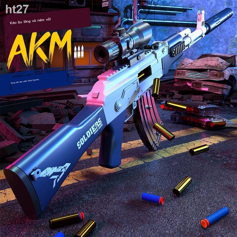 AK47 súng tấn công đồ chơi trẻ em ném đạn mềm hướng dẫn sử dụng kéo chốt có thể khởi động hòa bình ưu tú ăn gà cậu bé