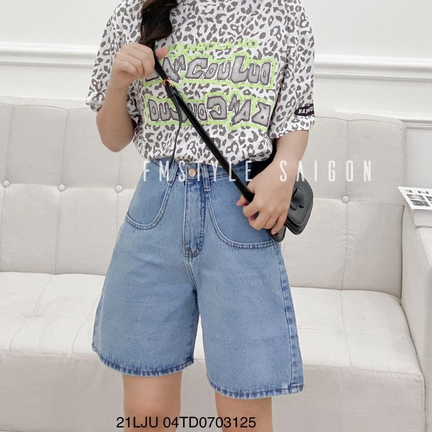 Quần ngố jean nử lửng đai thường lưng cao ulzzang đi học Fmstyle Saigon 21LJU04TD0703 | BigBuy360 - bigbuy360.vn