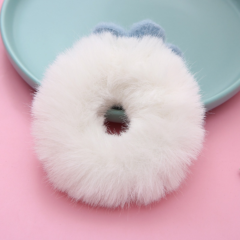 Dây Buộc Tóc Cao Su Co Giãn Đính Hoa Vải Bông Màu Kẹo Dành Cho Nữ