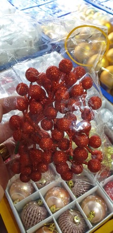 COMBO 5 Chùm quả cherry trang trí đỏ