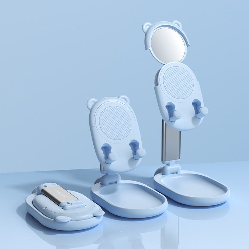 Zzz Gương Trang Điểm Để Bàn Màu Xanh Dương / Trắng / Hồng Có Thể Gập Lại Được