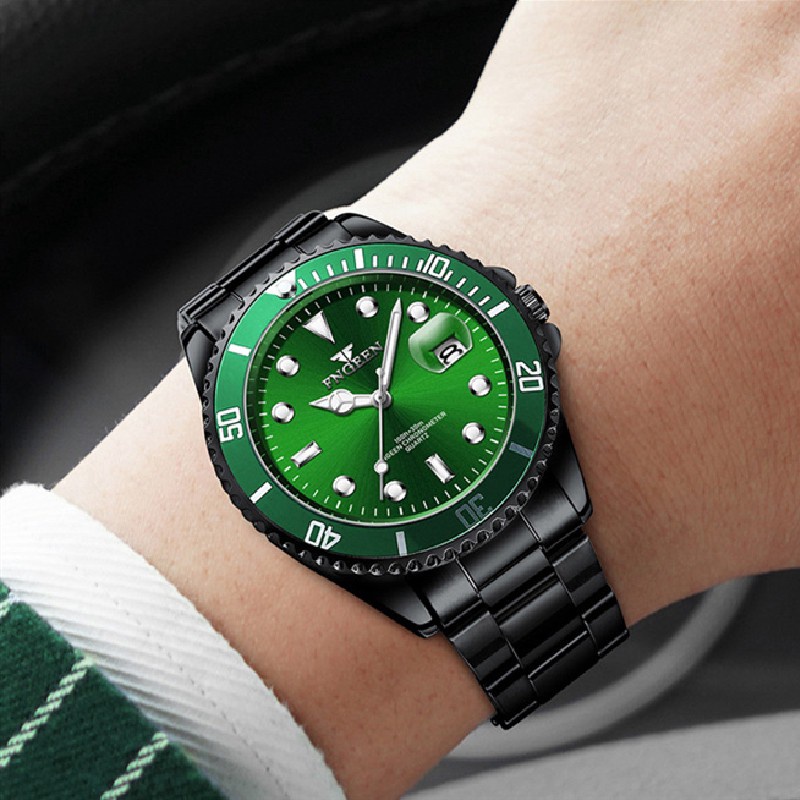 Đồng hồ nam FNGEEN F5 mặt tròn có lịch ngày, dây thép đúc không gỉ