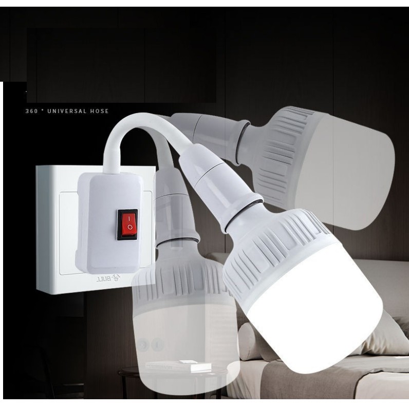 Đui đèn Đa Năng Điều Chỉnh Có Công Tắc E27 - Dài 28cm