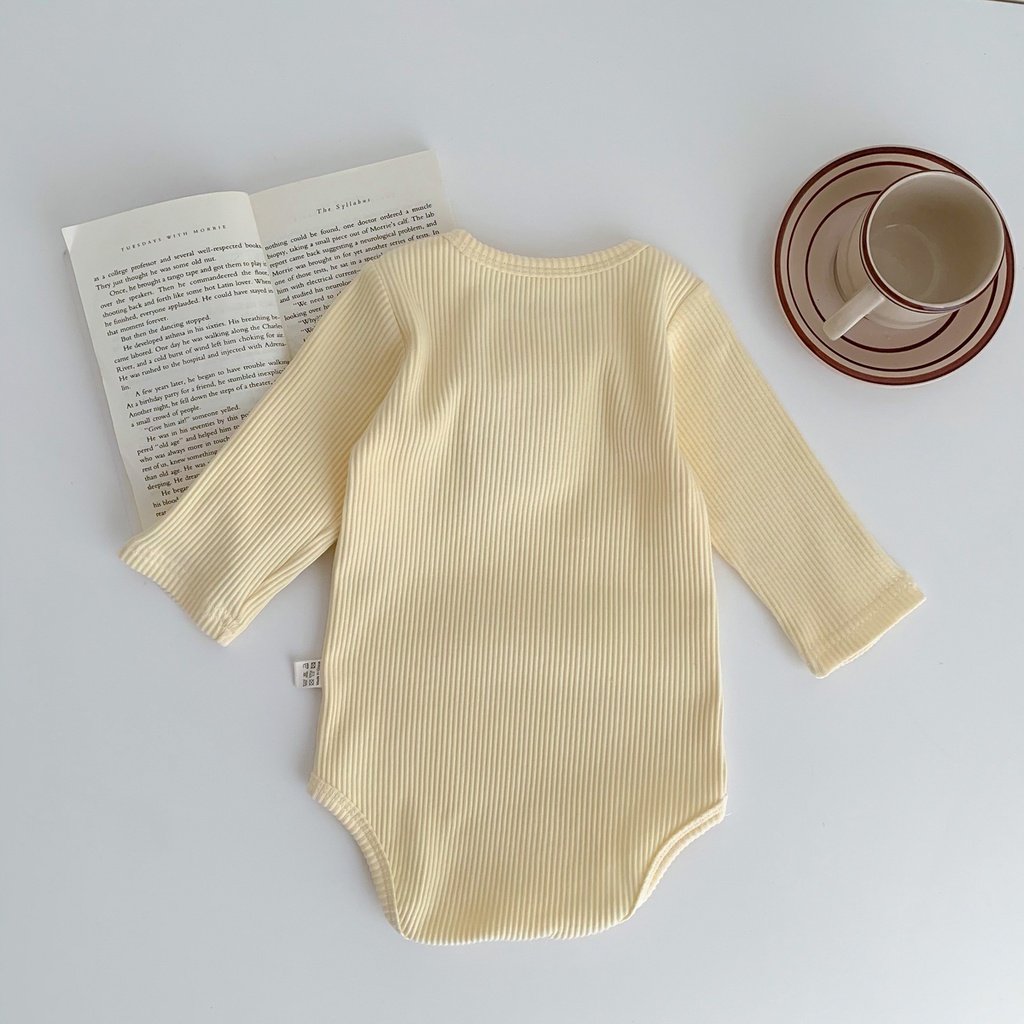 Áo Liền Quần Tam Giác Tay Dài In Họa Tiết Hoạt Hình Gấu Dễ Thương Thời Trang Thu Đông Cho Bé Trai Và Gái