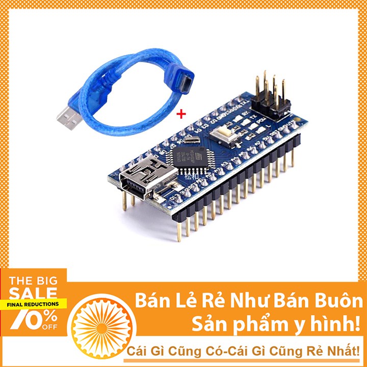 Kit Arduino Nano CH340 - Tặng Kèm Cáp Nạp Code