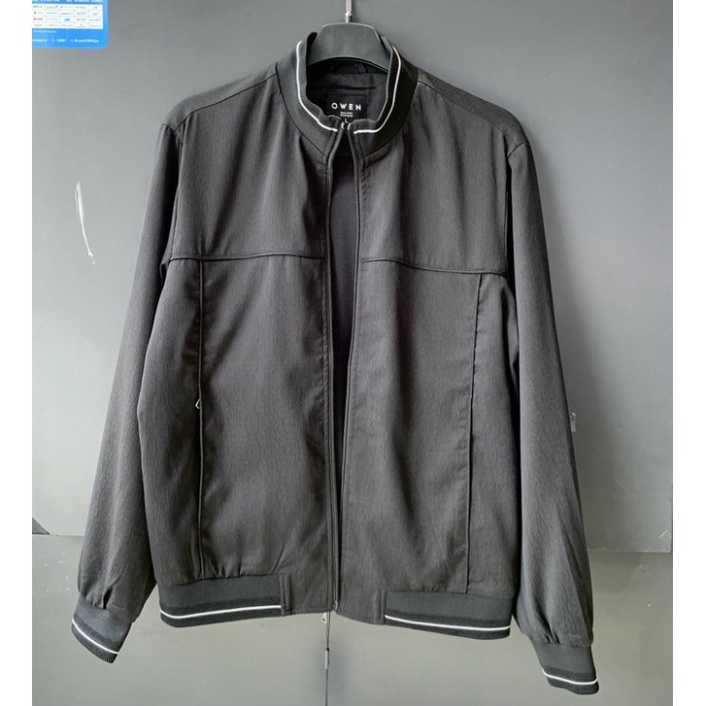 OWEN - Áo khoác gió nam 2 lớp màu đen 61042 - Áo khoác bomber nam - CHÍNH HÃNG