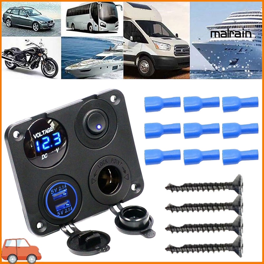 Ổ Cắm Tẩu Thuốc 4 Trong 1 Cho Xe Hơi