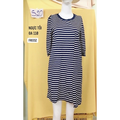 đầm suông body kẻ sọc trắng đen.S20