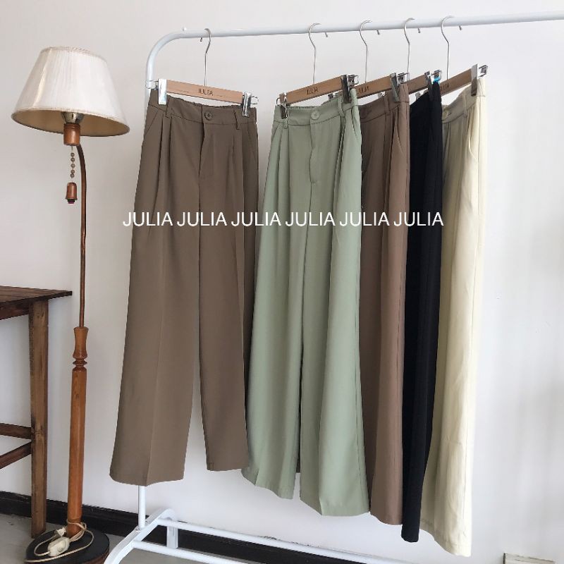 Quần vải ống rộng chun sau 1 cúc 202