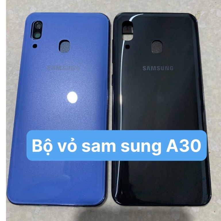 Bộ vỏ samsung A30 - gồm lưng, sườn, phím, kính camera