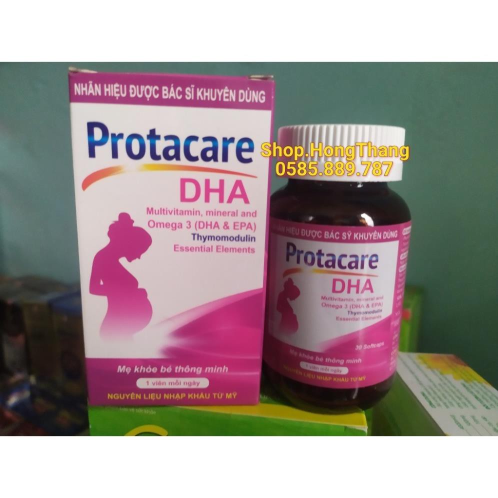 Protacare DHA Viên bổ bà bầu Bổ sung sắt, acid folic, vitamin cho mọi phụ nữ mang thai và cho con bú 30viên