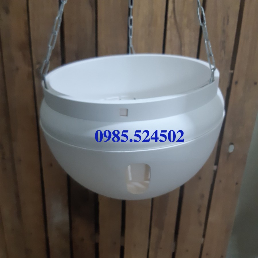 Chậu treo tròn hai đáy trữ nước dưới đáy đường kính 24cm