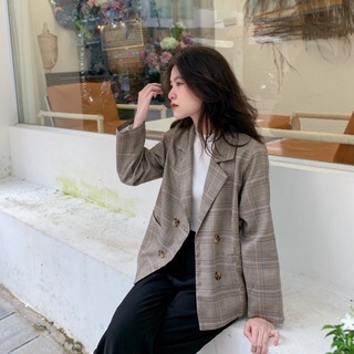 Áo khoác blazer THU sọc caro basic 🍂