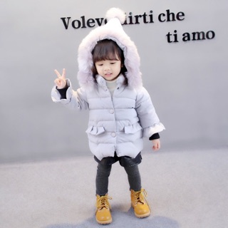Áo Khoác Phao Mũ Lông cho bé