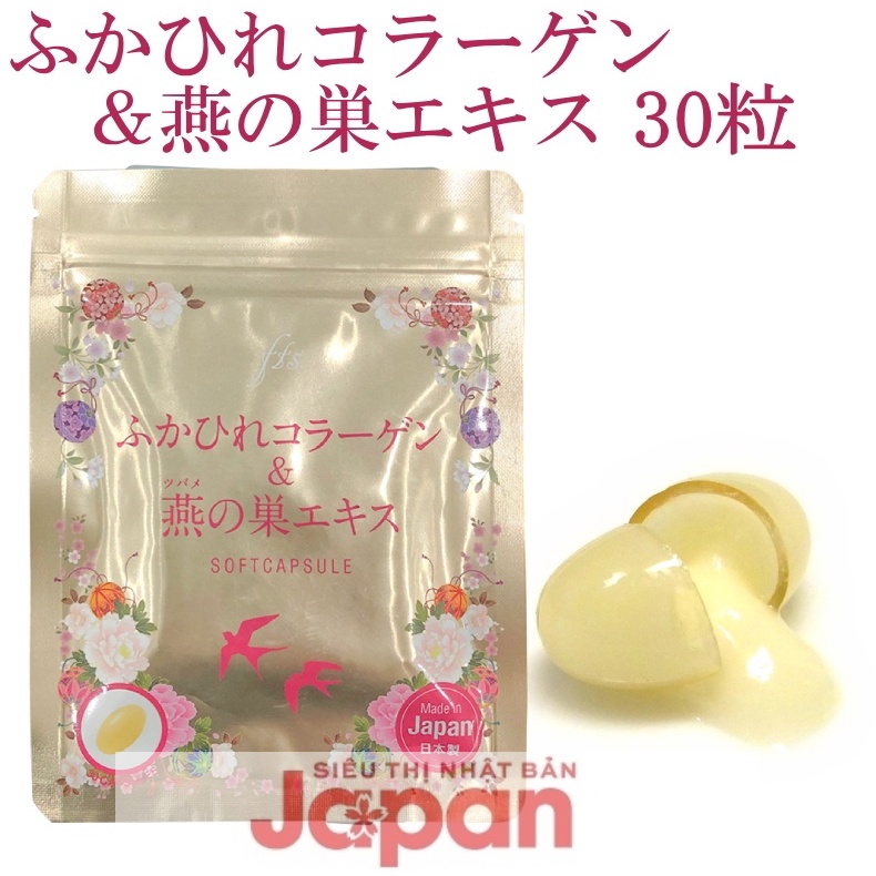 Viên uống Collagen tươi chiết xuất từ vi cá mập và tổ yến 30 viên -màu vàng