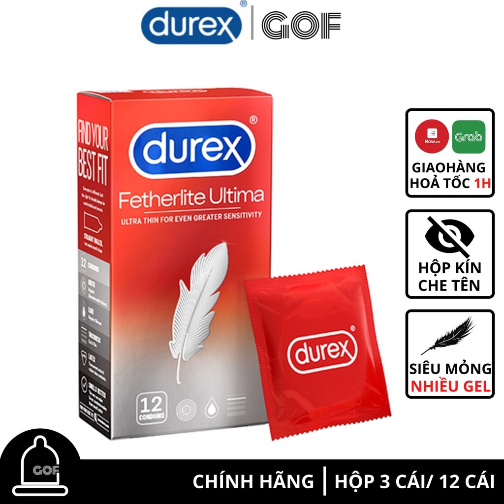 Bao cao su mỏng Durex Fetherlite Ultima Hộp 12C - GoF