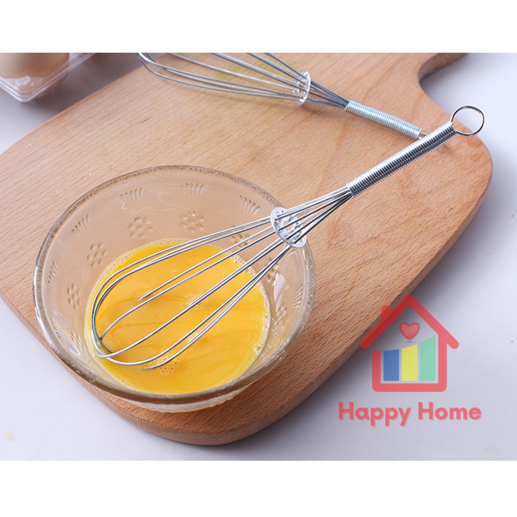 Dụng cụ đánh trứng, quấy bột bằng inox Happy Home