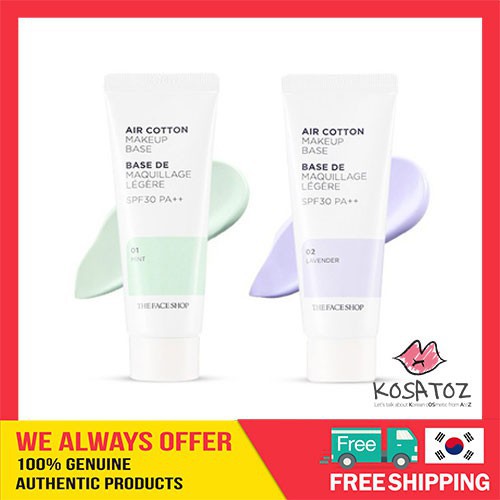 (Hàng Mới Về) Kem Nền Trang Điểm The Face Shop 35g # 01 Bạc Hà # 02lavender