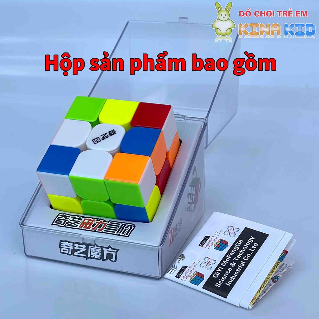 Rubik 3x3 nam châm QiYi MS Magnetic, Rubic 3 tầng Stickerless, chính hãng Mod, xoay trơn, tốc độ, chuyên nghiệp