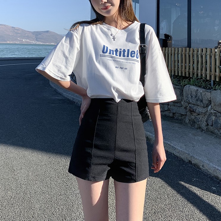 LEEVA - Quần short kaki lưng cao S023