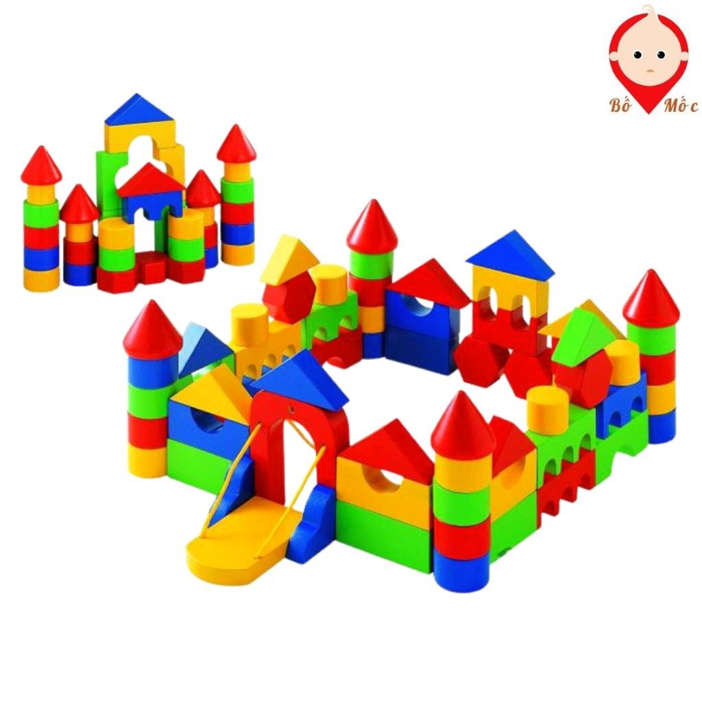 Đồ Chơi Xếp Hình Building Block 40 Chi Tiết Hình Khối Sắc Màu Cho Bé Học Hình Khối, Màu Sắc Tư Duy Thông Minh - Shop Bố