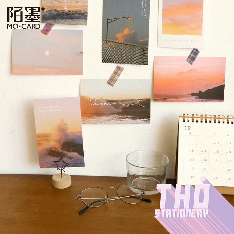 Ảnh Decor 💖 POSTCARD UNDER THE SUNSET Trang Trí Phòng Bàn Học Tường Phụ Kiện Chụp Ảnh Hình Dán Bullet Journal