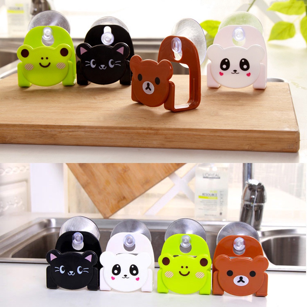 Giá Đựng Xà Phòng / Miếng Rửa Chén / Đồ Dùng Nhà Bếp Đa Năng Có Giác Hút In Họa Tiết Hoạt Hình Dễ Thương Tiện Dụng