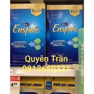Sữa Enspire hộp giấy date 2.2022 chuẩn Mỹ 850g có bill