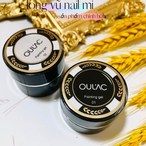 Gel vẽ đen trắng oulac 3D cao cấp gel vẽ nổi siêu đặc