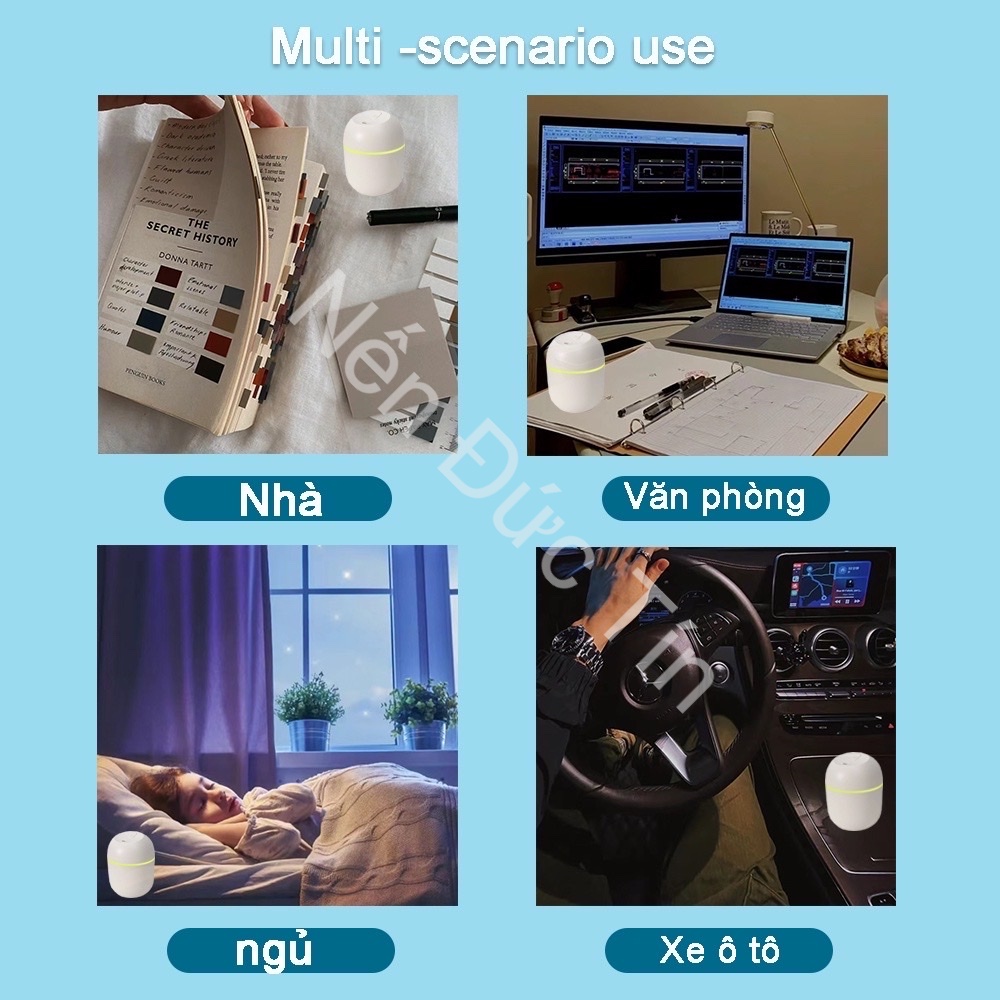 Máy phun xương xông tinh dầu, khuếch tán phun sương tinh dầu tạo ẩm đuổi muỗi an toàn cho người sử dụng