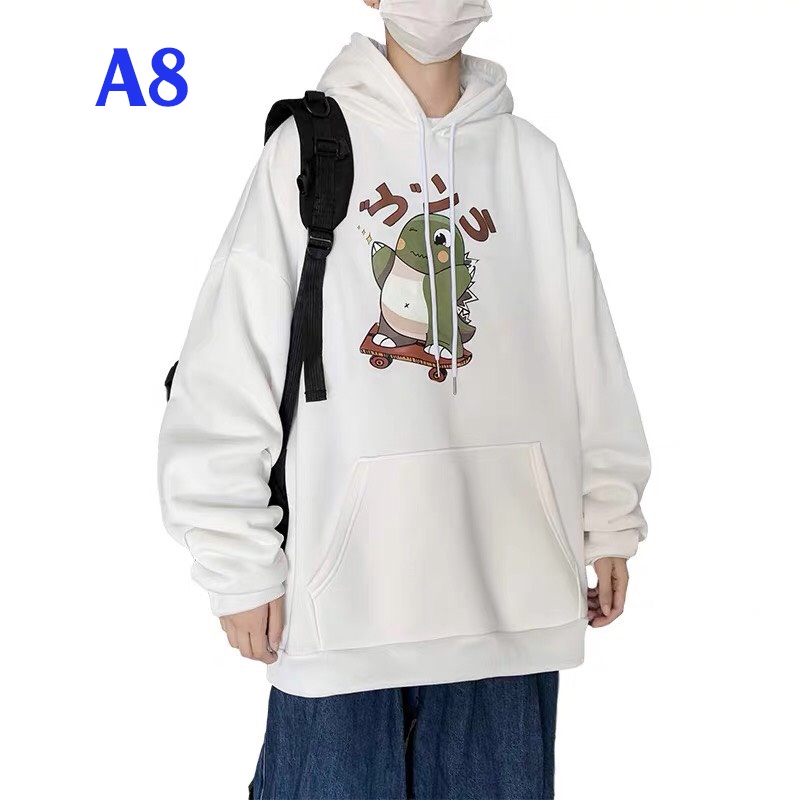 Áo Nỉ Bông Thời Trang UNISEX Hoạ Tiết Khủng Long Xanh Lá 🦖/ HOODIE FREESIZE 💜 MiQa 💜 #16