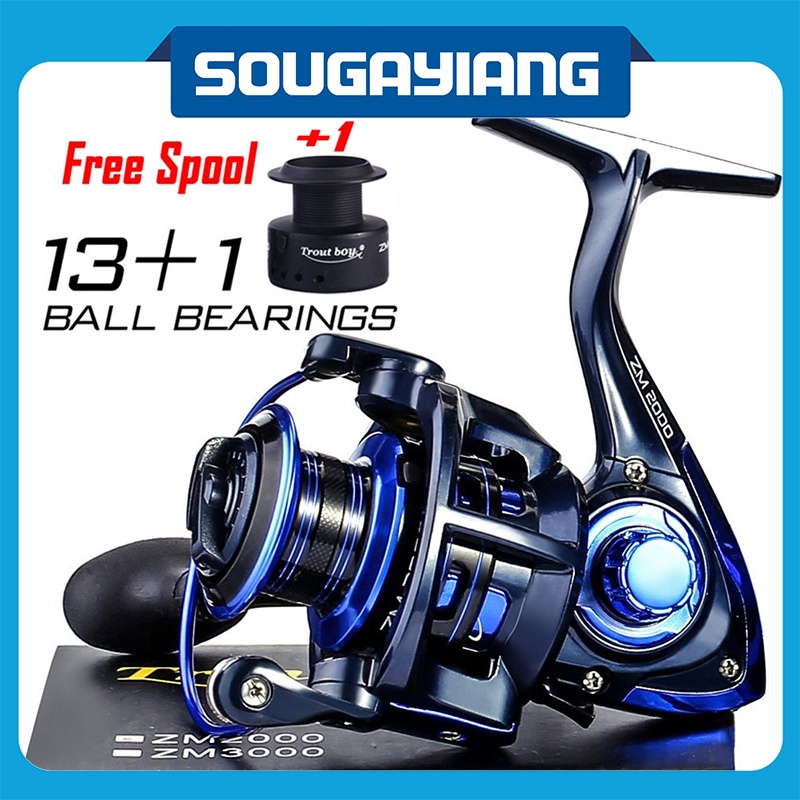 Sougayilang Fishing Reel 13+1 Spinning Fishing Reel Left Right Hand Reel Freshwater Saltwater Fishing