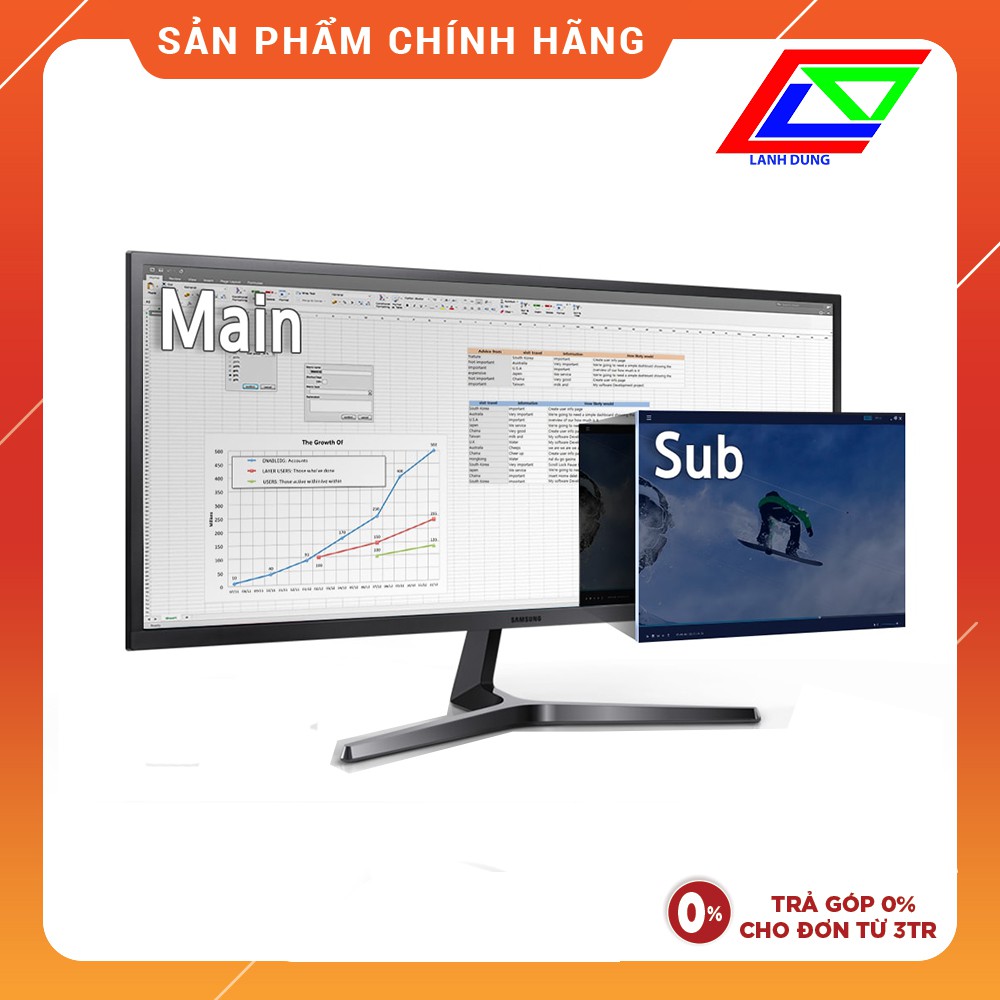 Màn hình Samsung LS34J550WQEXXV 34Inch 2K Ultra WQHD 75Hz -Hàng chính hãng