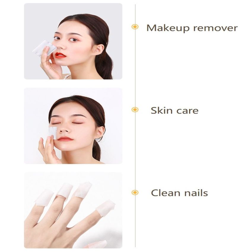 Bộ 100 bông tẩy trang dày hai mặt làm sạch sâu thân thiện với làn da