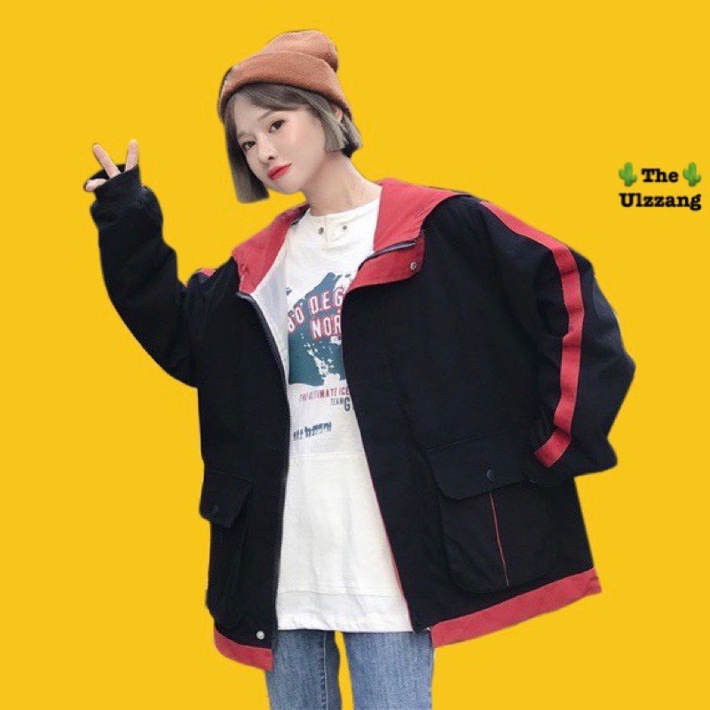 🌵 𝐓𝐡𝐞𝐔𝐥𝐳𝐳𝐚𝐧𝐠 🌵 002 Áo Khoác Kaki 2 Lớp Phối Viền (Kèm Video, Hình Thật)