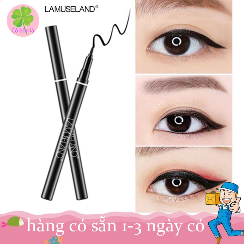 Bút kẻ mắt dạng lỏng LAMUSELAND,Thích hợp cho người mới kẻ mắt,chống nước, giữ màu lâu,Bút kẻ mắt nước màu đen lâu trôi | BigBuy360 - bigbuy360.vn
