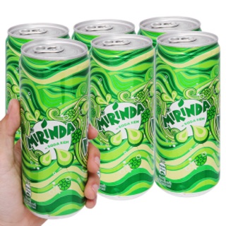 Lốc 6 lon nước ngọt Mirinda vị soda kem 330ml HSD còn 8 tháng