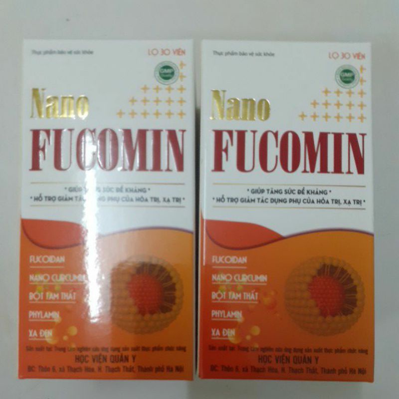 FUCOMIN Học Viện Quân Y gồm Fucoidan, Nano Curcumin, Bột Tam Thất, Cao Xạ Đen Hỗ Trợ Điều Trị Ung Thư hạn tới 2023